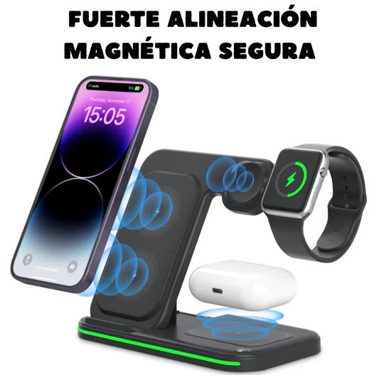 Cargador Inalámbrico 3 en 1 para Apple